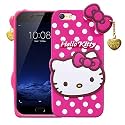 ClickAway Vivo V5 Plus Hello Kitty Back Cover, Soft Silicone Rubber Back Cover with (Heart Design) Pendant Compatible for Mobile Case Vivo V5 Plus - Pink Hello Kitty CA1883 (Please check your phone model before buying