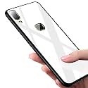 ClickAway Vivo V9 Glass Case, Luxurious Soft Edge Protective TPU Bumper Stunning Design Glass Back Cover for Vivo V9 -(White) (Please Check Your Phone Model Before Buying