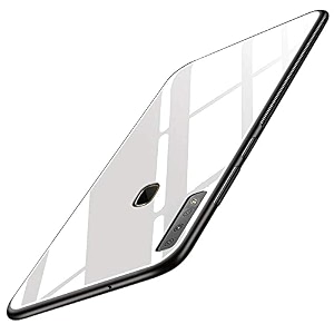 clickaway vivo z1 pro glass case luxurious soft edge protective tpu bumper stunning design glass back cover for vivo z1 pro -white ca1146 please check your phone model before buying