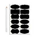 CLICKEDIN 84 Pc Vinyl Stickers for Mason Jars Glass Bottles, Decals Craft, Kitchen Waterproof Jar Labels Stickers with Pencil (12 Different Shapes 2.5 Inch x 1.25 Inch) (Black)