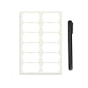 CLICKEDIN 84 Pc White Vinyl Stickers for Mason Jars Glass Bottles, Decals Craft, Kitchen Waterproof Jar Labels Stickers with Black Marker (12 Same Shapes 2.5 Inch x 1.25 Inch)