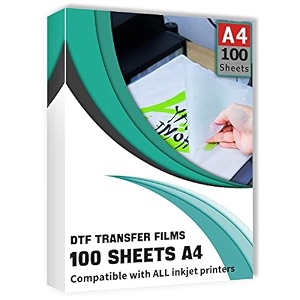 clieve dtf transfer film 100 sheets dtf transfer film paper a4 8534 x 117534 for epson inkjet printer dtg printer direct print on t shirts textile