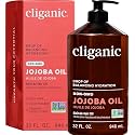 Cliganic Jojoba Oil ,100%, Non-GMO, Cold Pressed for Face, Hair & Skin 32oz