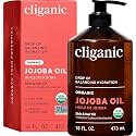 Cliganic Organic Jojoba Oil, 100% Cold Pressed for Face, Hair &amp; Skin 16oz