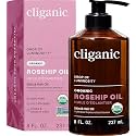 Cliganic Organic Rosehip Seed Oil for Face, 100% Pure | Natural Cold Pressed Unrefined Non-GMO | Carrier Oil for Skin, Hair & Nails (Packaging May Vary)