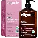 Cliganic Organic Rosehip Seed Oil for Face, 100% Natural Cold Pressed 16oz