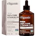 Cliganic Pure Vitamin E Oil for Skin, Scars, Face &amp; Hair, 120,000 IU, 4 oz