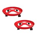 Climb High Gas Cylinder Trolley with Wheels | Gas Trolly | Lpg Cylinder Stand (RED Pack of 2)
