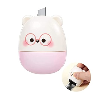 climberty 2 in-1 identity protection roller stamp roller with retractable cutting tool designed for anti-theft identity theft protection stamp refillable ink protect your personal privacy pink