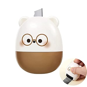 climberty 2 in-1 identity protection roller stamp roller with retractable cutting tool designed for anti-theft identity theft protection stamp refillable ink protect your personal privacy brown