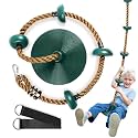 Climbing Rope Tree Swing with Platform and Swing Seat for Kids Green