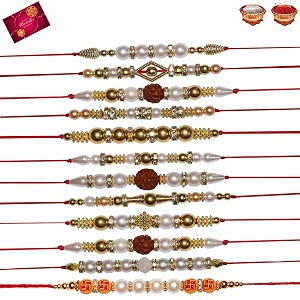 clinkz multicolor dora rakhi set for men with roli chawal rakhi  elegant golden rakhiband for beloved brother n-rakhi-17
