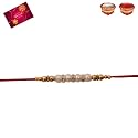 CLINKZ Multicolor Dora Rakhi Set for Men with Roli Chawal Rakhi || Elegant Golden Rakhi/Band for Beloved Brother ((N)-RAKHI-17)