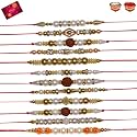 CLINKZ Multicolor Dora Rakhi Set for Men with Roli Chawal Rakhi || Elegant Golden Rakhi/Band for Beloved Brother ((N)-RAKHI-17)