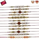 CLINKZ Multicolor Dora Rakhi Set for Men with Roli Chawal Rakhi || Elegant Golden Rakhi/Band for Beloved Brother ((N)-RAKHI-17)