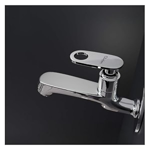 clinton brass long body bib cock tap with wall flange chrome finish c_max brass long body-1pc