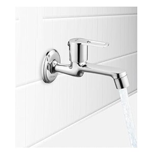 clinton brass long body bib cock tap with wall flange chrome finish c_max brass long body-1pc