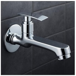clinton brass long body bib tap  wall mounted faucet  chrome finish  bathroom tap  durable wash basin tap