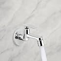 Clinton Brass Long Body Bib Cock Tap with Wall Flange (Chrome Finish) (C_Max Brass Long body-1pc)