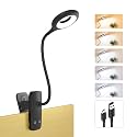 Rechargeable Clip Light, LED Bed Reading Lamp for Headboard &amp; Desk