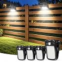 Clip-On Solar Lights Outdoor, Motion Sensor, 4 Pack, Black