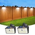 Clip on Solar Lights for Fence, 3 Modes Solar Motion Lights Outdoor Waterproof, 60LEDs 500LM Portable Security Light for Fence, Deck, Garage, Camping, USB Charging, 2 Black