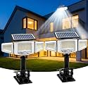 Clip on Solar Lights Outdoor 231 LEDs,3 Heads Motion Sensor Flood Lights(2)