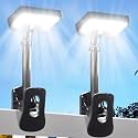 Clip On Solar Lights Outdoor, Motion Sensor Outdoor Lights, 92 LEDs 600LM Solar Fence Lights Outdoor Waterproof,Security Lights for Fence, Deck, Gutter (2, Clamp/Black/6000K)
