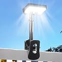 Clip On Solar Lights Outdoor, Motion Sensor Outdoor Lights, 92 LEDs 600LM Solar Fence Lights Outdoor Waterproof,Security Lights for Fence, Deck, Gutter (1, Clamp/Black/6000K)