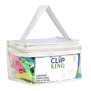 chutki cloth clips for drying clothes  heavy duty plastic cloth pins for rope amp hanger  strong grip rust-free laundry clips  multicolor with pvc storage pouch pack of 24