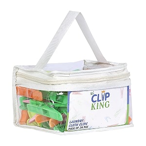 vaani cloth clips for drying clothes  heavy duty plastic cloth pins for rope amp hanger  strong grip rust-free laundry clips  multicolor clips with pvc storage pouch pack of 24