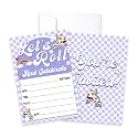 CLIRBE Let's Roll Birthday Party Invitations, Purple Birthday Invitations For Brother Bro Teen Boys Girls, 20 Invites Cards With 20 Envelopes, Party Supplies Favors -H08