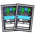 CLIRBE Trampoline Jump Birthday Party Invitations, Bounce House Birthday Invitations For Boys Girls, Kids Birthday Invites, Theme Birthday Party Decorations, 20 Invitations with 20 Envelopes - B02