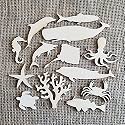 Cliths Set of 13 Sea Creatures Cutouts, Sea Life Decor, Nautical Home Décor, Fish Decor, Nautical Art, Wood Fish, Baby Shower Decor, Wooden Animals