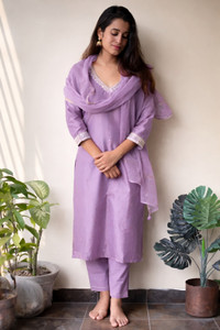 CLIW Embroidered Kurta Trouser Pant Dupatta