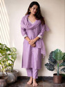 CLIW Embroidered Kurta TrouserPant Dupatta Set