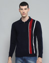 Cloak Decker Striped Men Zip Neck