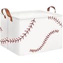 CLOCOR Rectangular Storage Bin,Waterproof Book Box,Room Decor(Line Baseball)