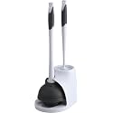 Clorox Toilet Plunger and Brush Bowl Set with Holder Caddy Storage for Cleaning Bathroom and Unclogging Toilets, White and Gray (Pack of 12)