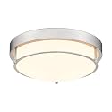 Close to Ceiling Light Fixtures, Bushed Nickel Farmhouse Ceiling Light with 2 Light for Laundry Kitchen Bedroom Bathroom, 4822-BN