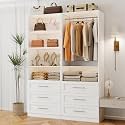 Closet System with 6 Drawers, 4-10FT Closet Organizer System