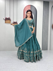 Closin Girls Lehenga Choli Ethnic Wear Embroidered