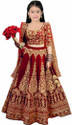 Closin Girls Lehenga Choli Ethnic Wear Embroidered Lehenga, Choli and Dupatta Set (Red, Pack of 1)