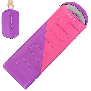 clostnature sleeping bag for adults and kids - lightweight camping sleeping bag for girls boys youths ultralight backpacking sleeping bag for cold weather - compression sack includedright zipper