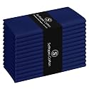 Cloth Napkin 100% Cotton 17Inch x 17Inch Decorative Washable Napkins Table Napkin for Dining, Kitchen, Parties & Camping - Indigo Blue (Set of 12)