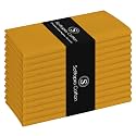 Cloth Napkin 100% Cotton 17x 17 Inches Table Napkin for Dining, Lunch, Holiday Parties & Cocktail, Decorative Washable Napkins - Mustard Yellow (Set of 12)