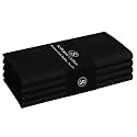 Cloth Napkin 100% Cotton Set of 4 Decorative Washable Table Napkins for Dining, Home, Wedding, Banquet - Black (17"x17")