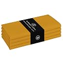 Cloth Napkins 100% Cotton 17x 17 Inches Table Napkin for Dining, Lunch, Holiday Parties &amp; Cocktail, Decorative Washable Napkins - Mustard Yellow (Set of 4)