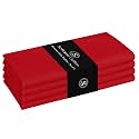 Cloth Napkins 17"x17" 100% Cotton Decorative Washable Table Napkin for Kitchen, Party, Wedding, Restaurant & Camping - Red (Set of 4)
