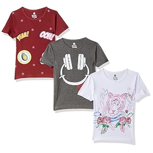 Cloth Theory Girls Checkered Regular fit T-Shirt